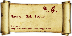 Maurer Gabriella névjegykártya